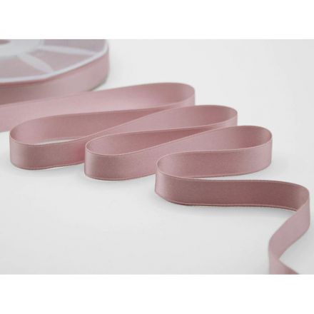 Double satin antique pink ribbon 16 mm